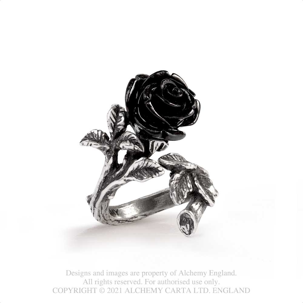 Alchemy - Wild Black Rose Bague - Couleur argent